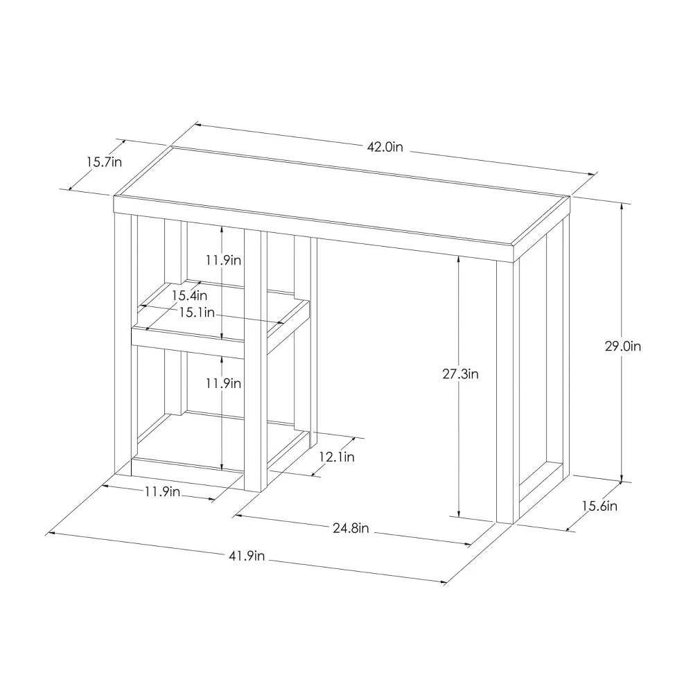 Threshold Wood Writing Desk with Storage, White, FOB KS