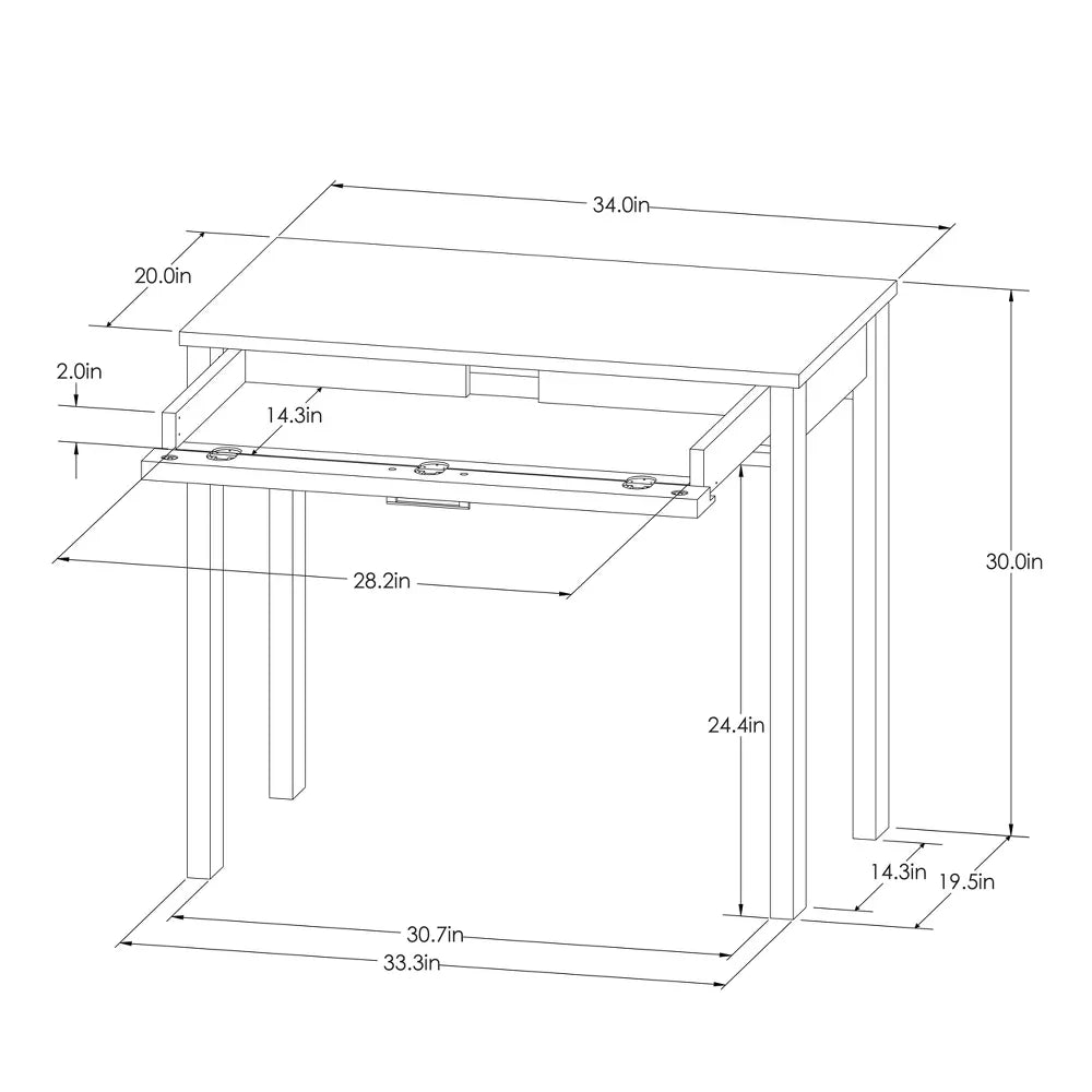 Threshold Anywhere Desk White, FOB KS