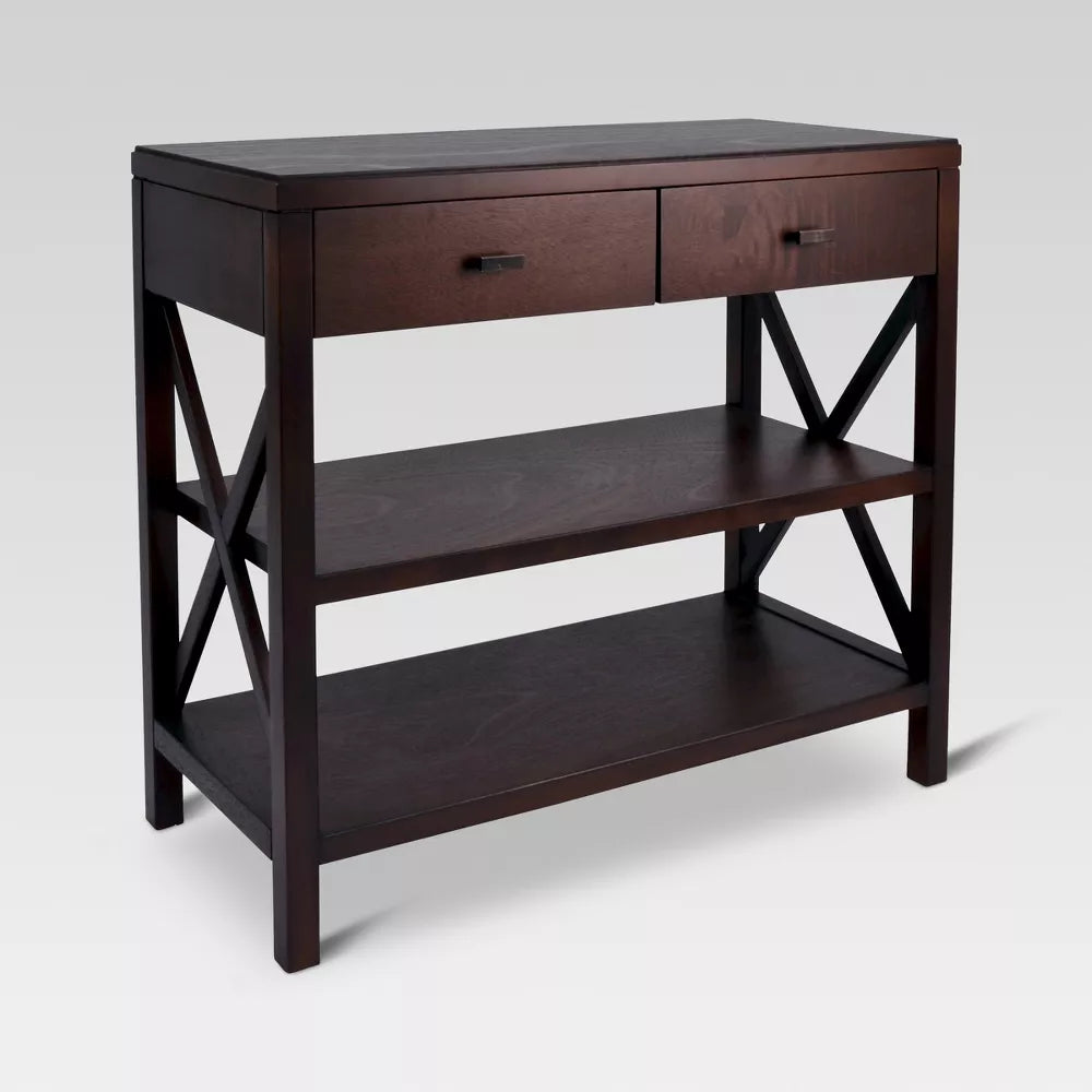 Threshold Owings Console Table with 2 Shelf and Drawers, FOB KS