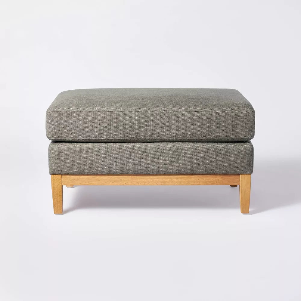 Threshold Woodland Hills Wood Base Large Ottoman designed with Studio McGee, FOB KS