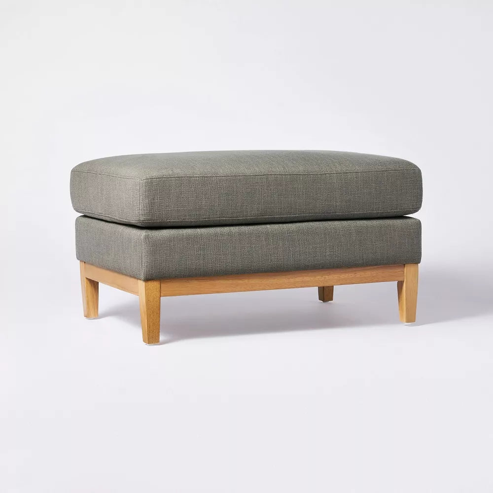Threshold Woodland Hills Wood Base Large Ottoman designed with Studio McGee, FOB KS