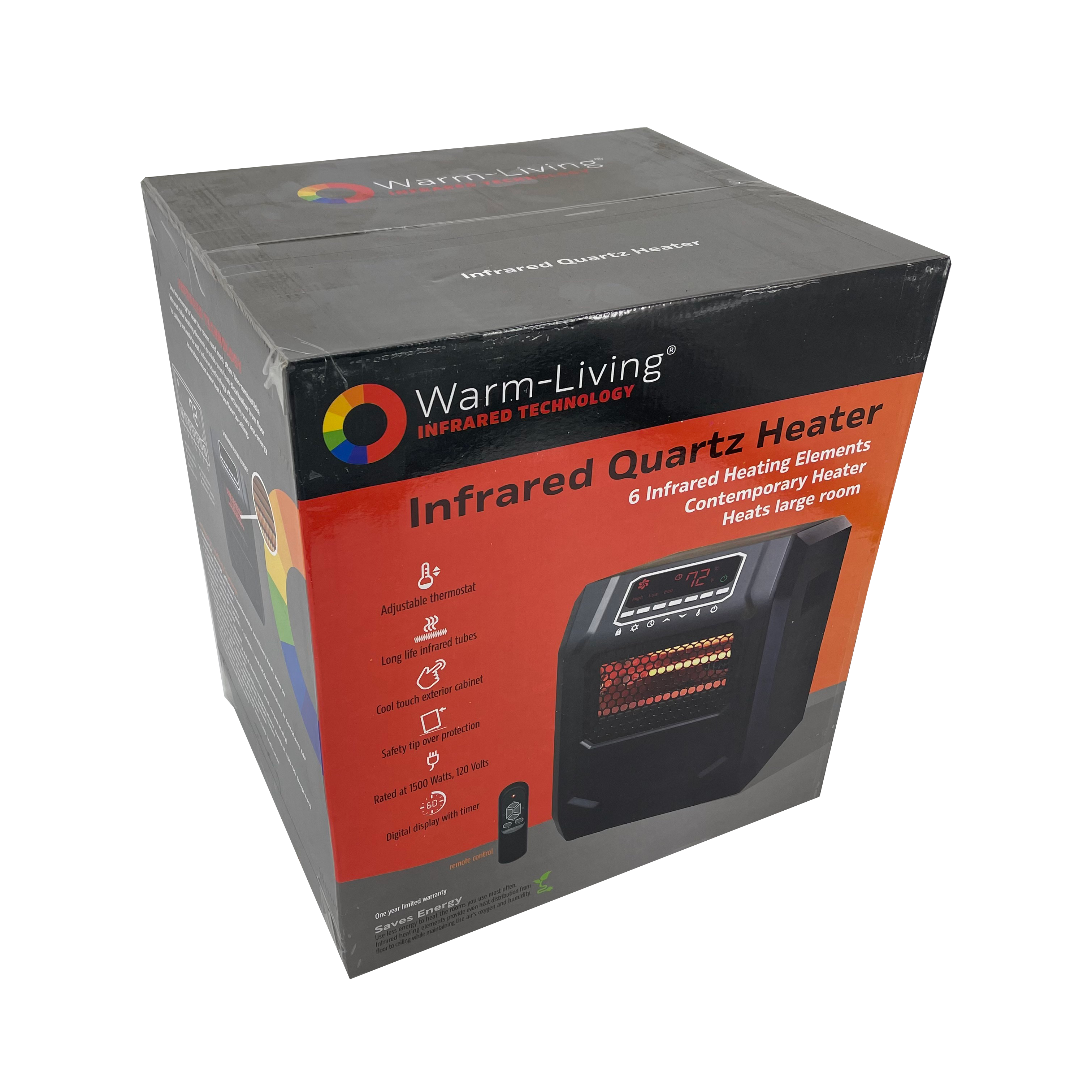 Warm-Living 6-Element Infrared Quartz Heater, FOB KS