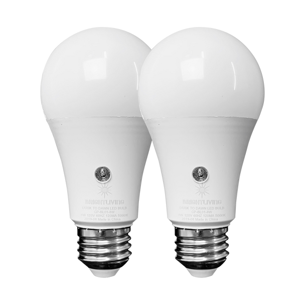 BRIGHTLIVING Dusk to Dawn LED Bulbs (2-Pack), FOB KS