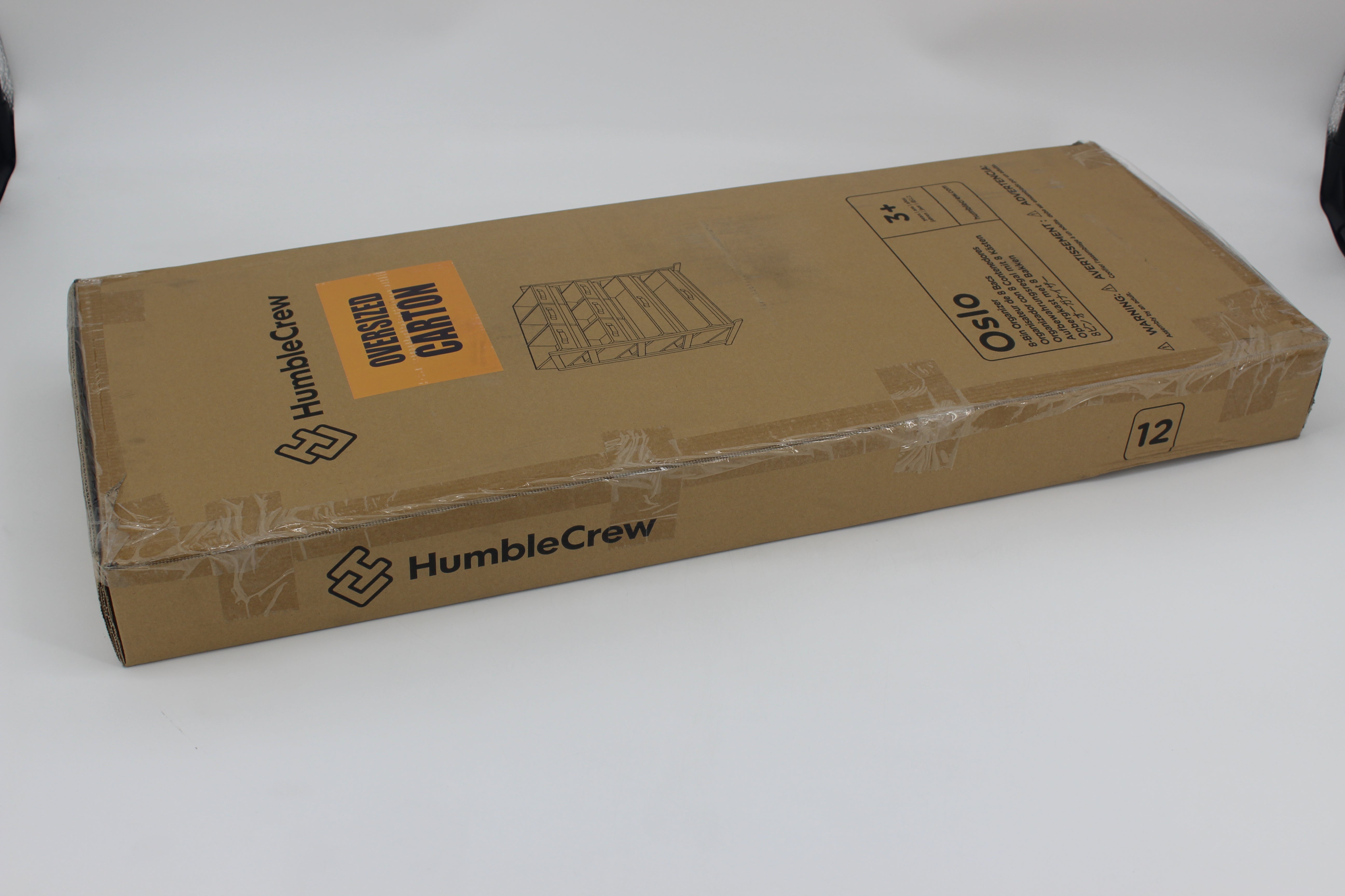 Humble Crew Oslo Standard Fabric Bin Organizer, 6 Small Bins & 2 Large Bins, Dark Pine & Grey or Dark Pine & Navy