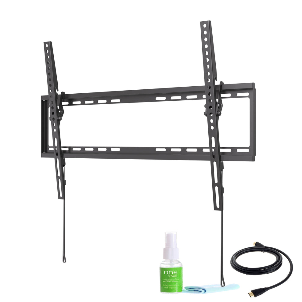ProMounts Tilting TV Wall Mount for 42"-75" Screens Holds up to 100 lbs with HDMI Cable and Screen Cleaner, FOB KS