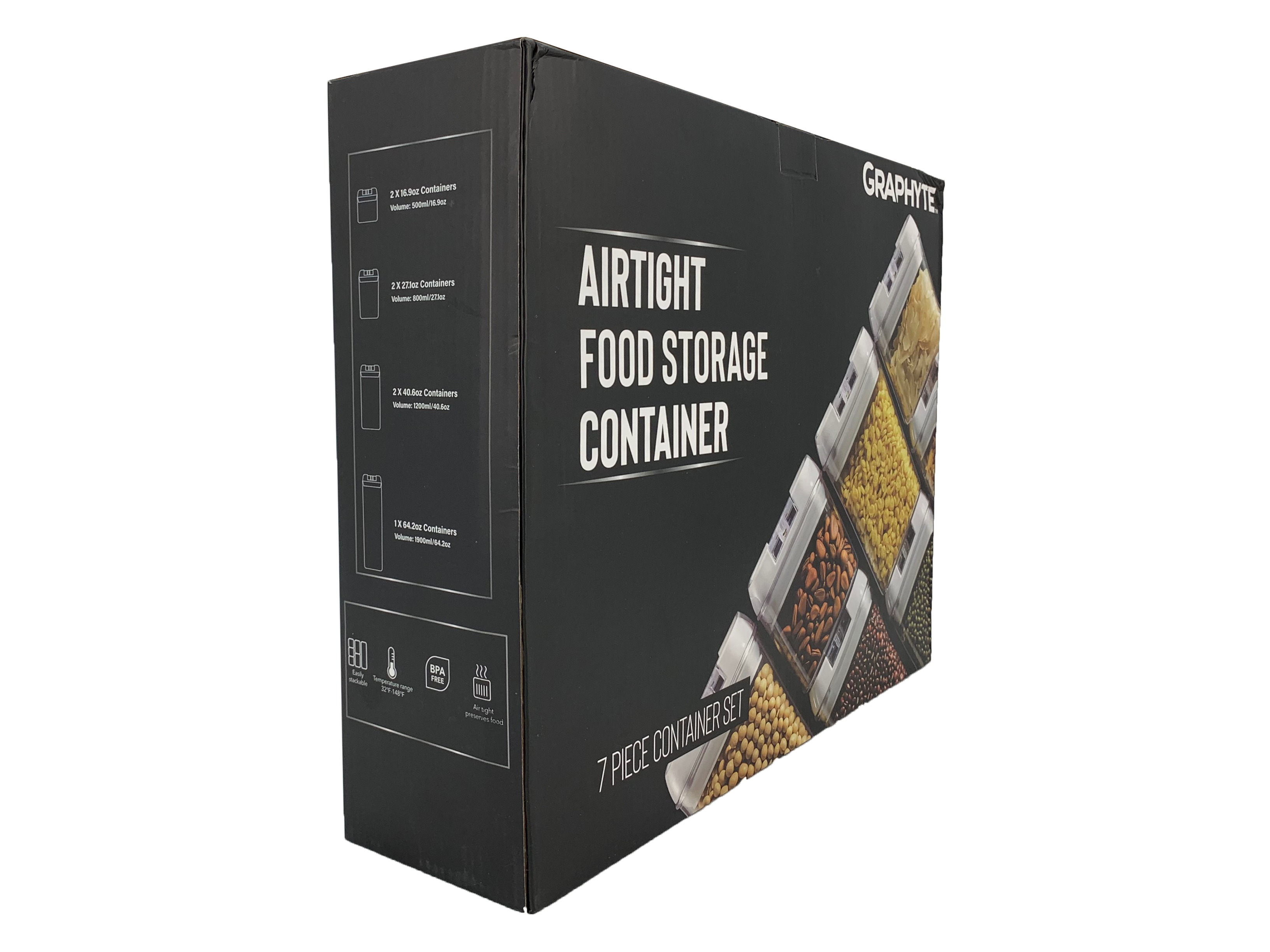 Graphyte Food Storage Container Set - 7 Piece, FOB KS