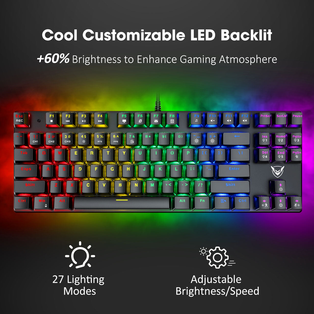 PICTEK Mechanical Gaming Keyboard With Blue Switches-Black, FOB KS
