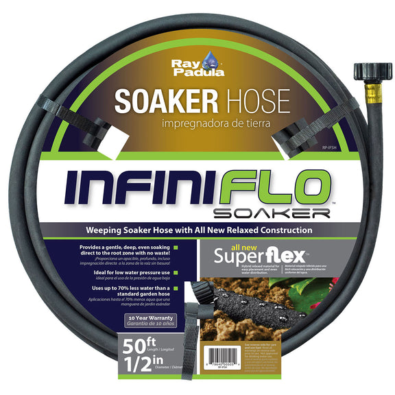 Ray Padula 1/2 in. x 50 ft. SuperFlex Flexible Porous Soaker Hose, FOB KS