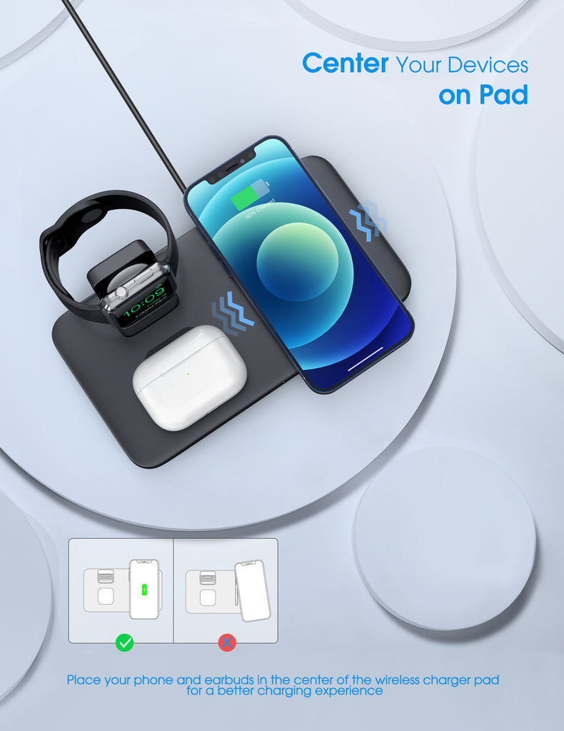 Seneo WaveMat 3-in-1 Wireless Charging Station, FOB KS