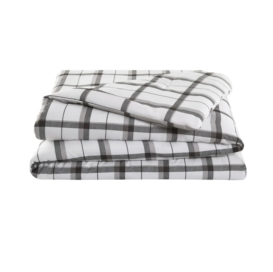 Perry Ellis Portfolio Shea Ivy 3-Piece Comforter Set Grey/White, FOB KS