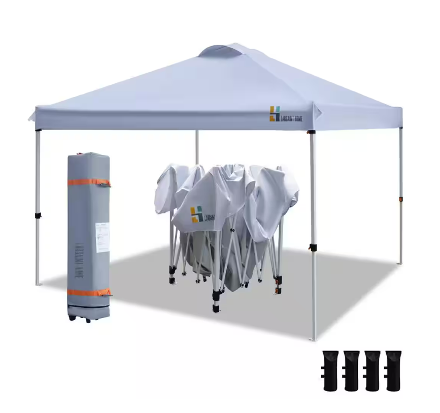 Lausaint Home 10 ft. x 10 ft. Portable Folding Instant Canopy Tent with Roller Bag, FOB KS