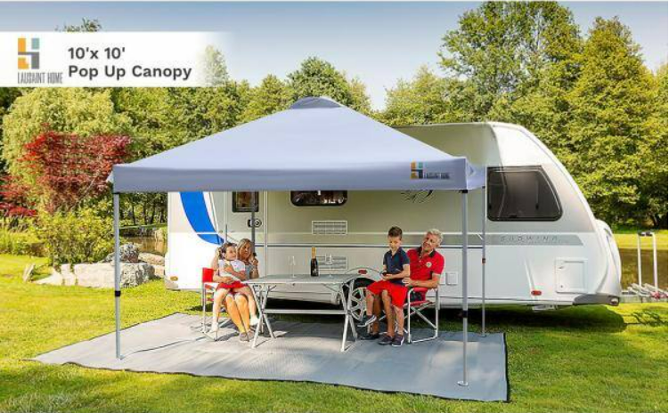 Lausaint Home 10 ft. x 10 ft. Portable Folding Instant Canopy Tent with Roller Bag, FOB KS