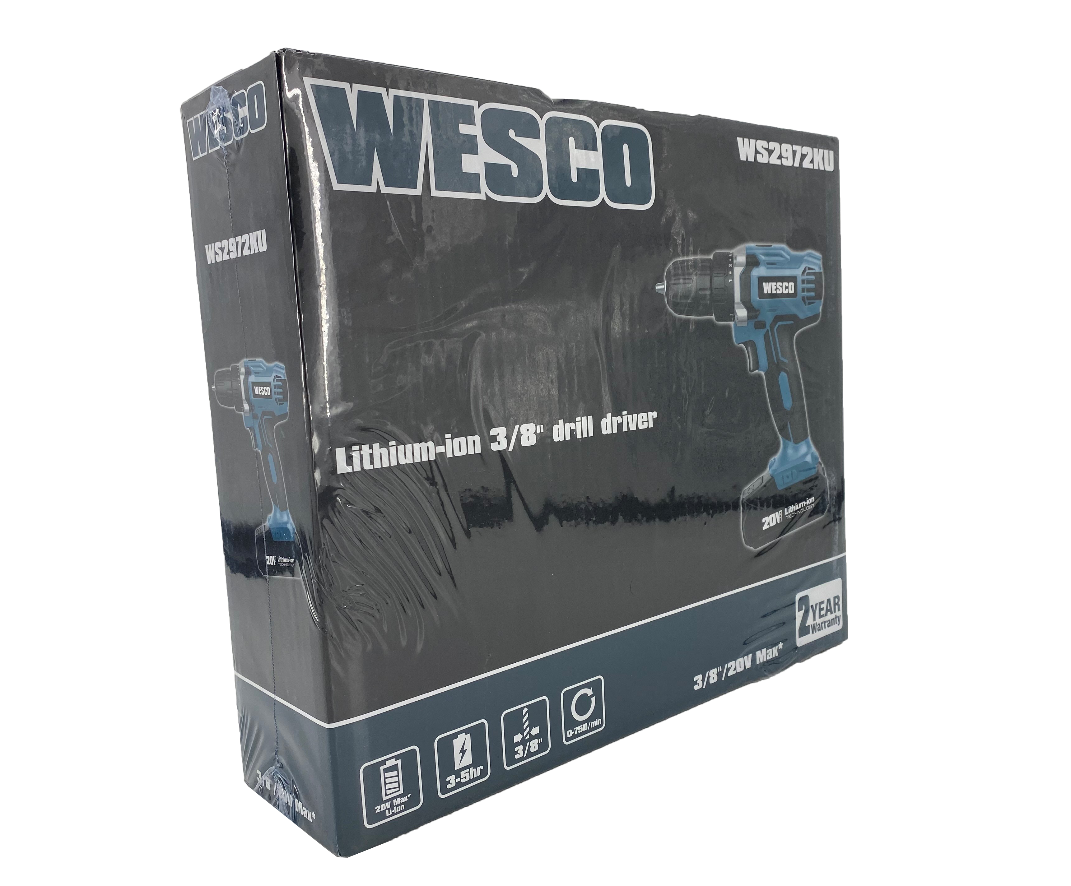 Wesco 20V Power Cordless Drill with Variable Speed, LED Light