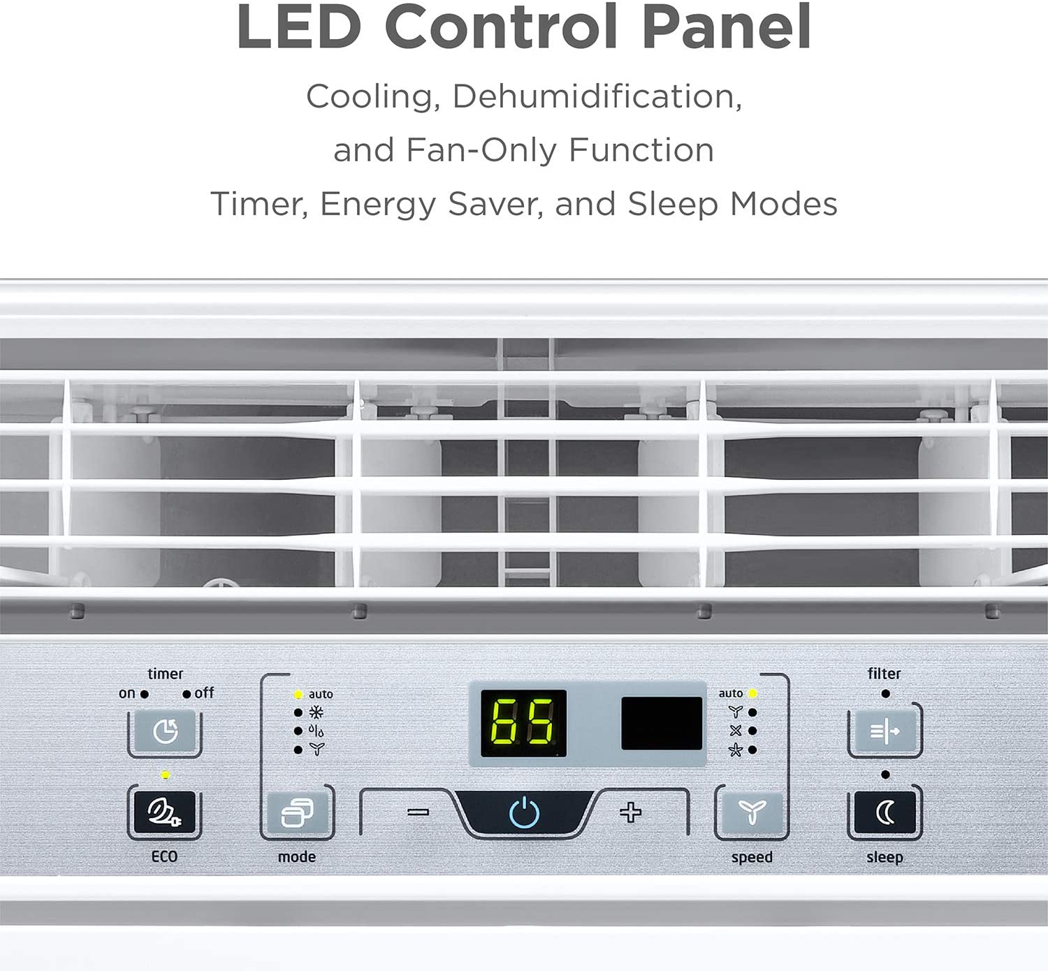 MIDEA EasyCool Window Air Conditioner - Cooling, Dehumidifier, Fan with remote control - 10,000 BTU, Rooms up to 450 Sq. Ft. (MAW10R1BWT Model)