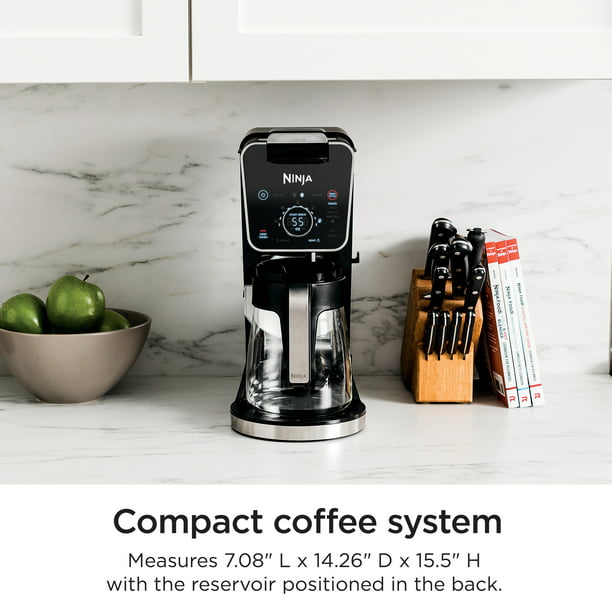 Ninja® DualBrew Specialty Coffee System, Single-Serve, K-Cup Pod Compatible, 12-Cup Drip Coffee Maker, Glass Carafe, Factory Refurbished, FOB KS