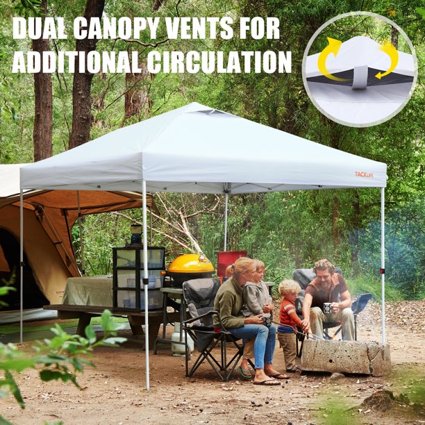 TACKLIFE 10'x10' Pop-Up Canopy Tent with Sidewalls, FOB KS