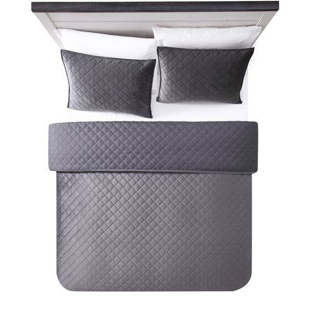 VCNY Home Solid Mink Quilt Full/ Queen Grey, FOB KS