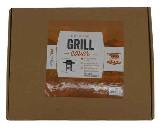 Yukon Glory Barbecue Grill Cover for Weber Spirit II 300 & Spirit 200 Series. The Heavy Duty BBQ Cover is 27 W x 52 L x 57 H & Protects Your Grill from Outside Elements (with Side Mount Controls)