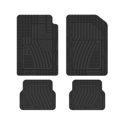 Michelin 19x34 4pc Shape Fit Rubber Floormat Set Black