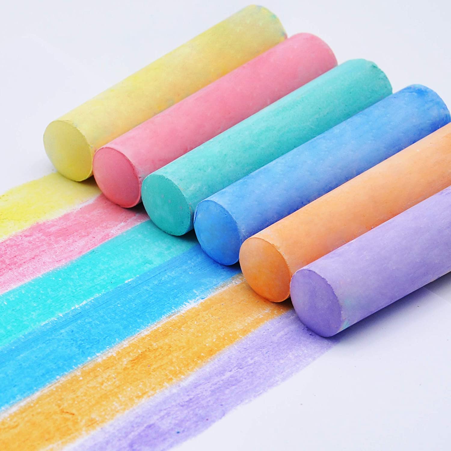 JOYIN 48 PCS Washable Sidewalk Chalk Play Set for Kids, Rounded Non-Toxic Jumbo Chalk Art Set for Outdoor Art Play, Painting on Chalkboard, Blackboard and Playground