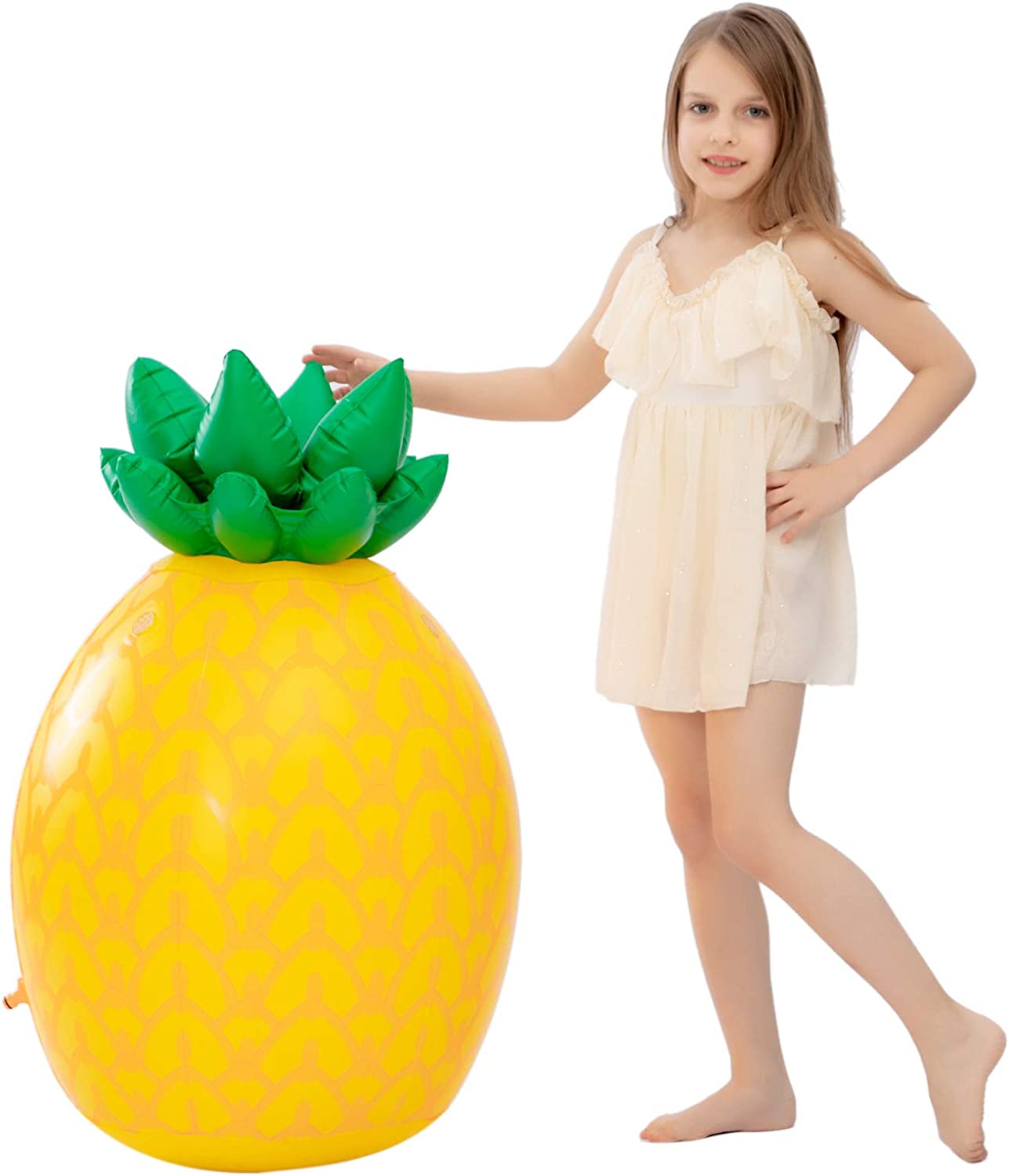 JOYIN Inflatable Tropical Pineapple Sprinkler, 35 Lawn Sprinkler for Kids Water Toy for Boys and Girls,  Water Party Outdoor Sprinkler for Water Fun