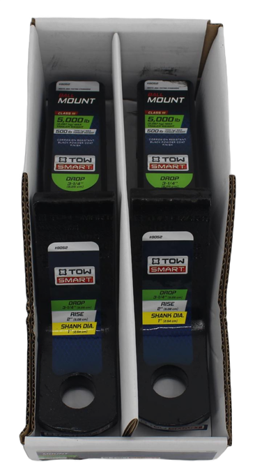 TowSmart Class III 5,000 lb 2 Ball Mount Trailer Hitch (3-1/4 Drop)