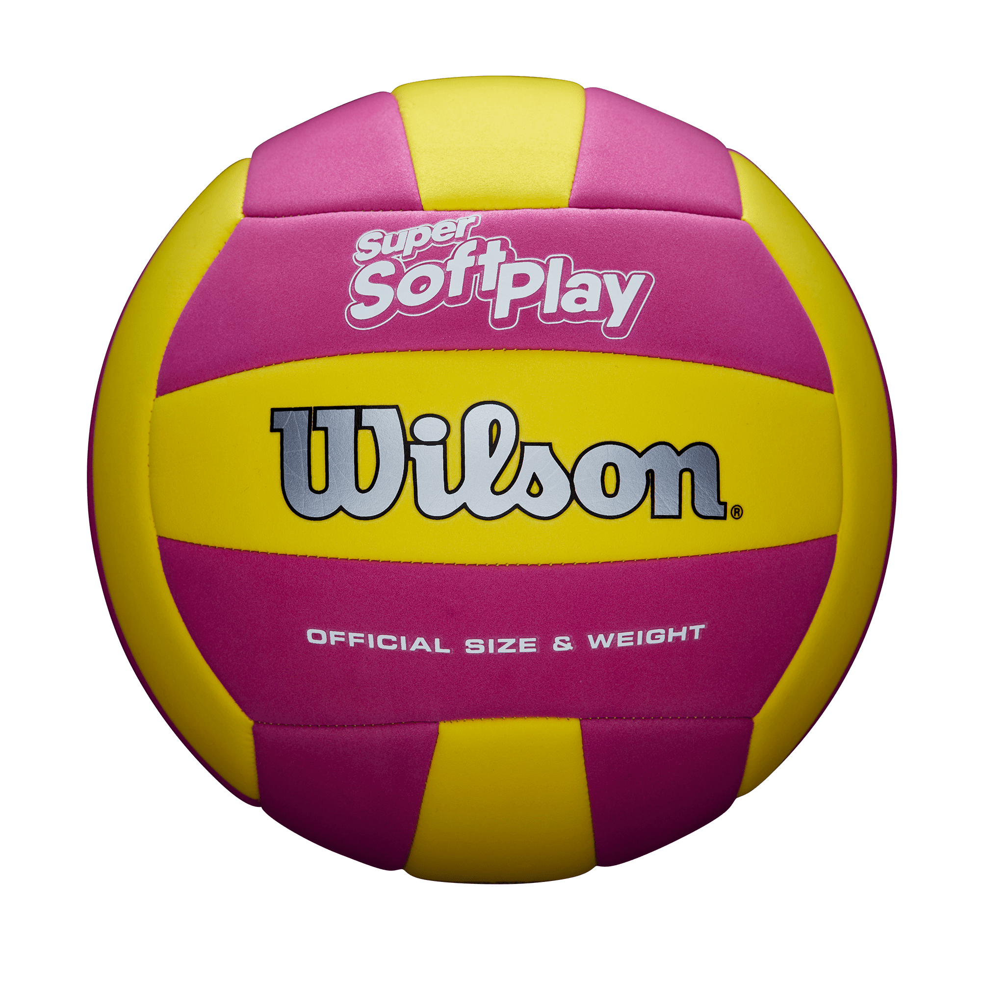 Wilson Super Soft Play Volleyball Official Size, Yellow and Pink, FOB KS