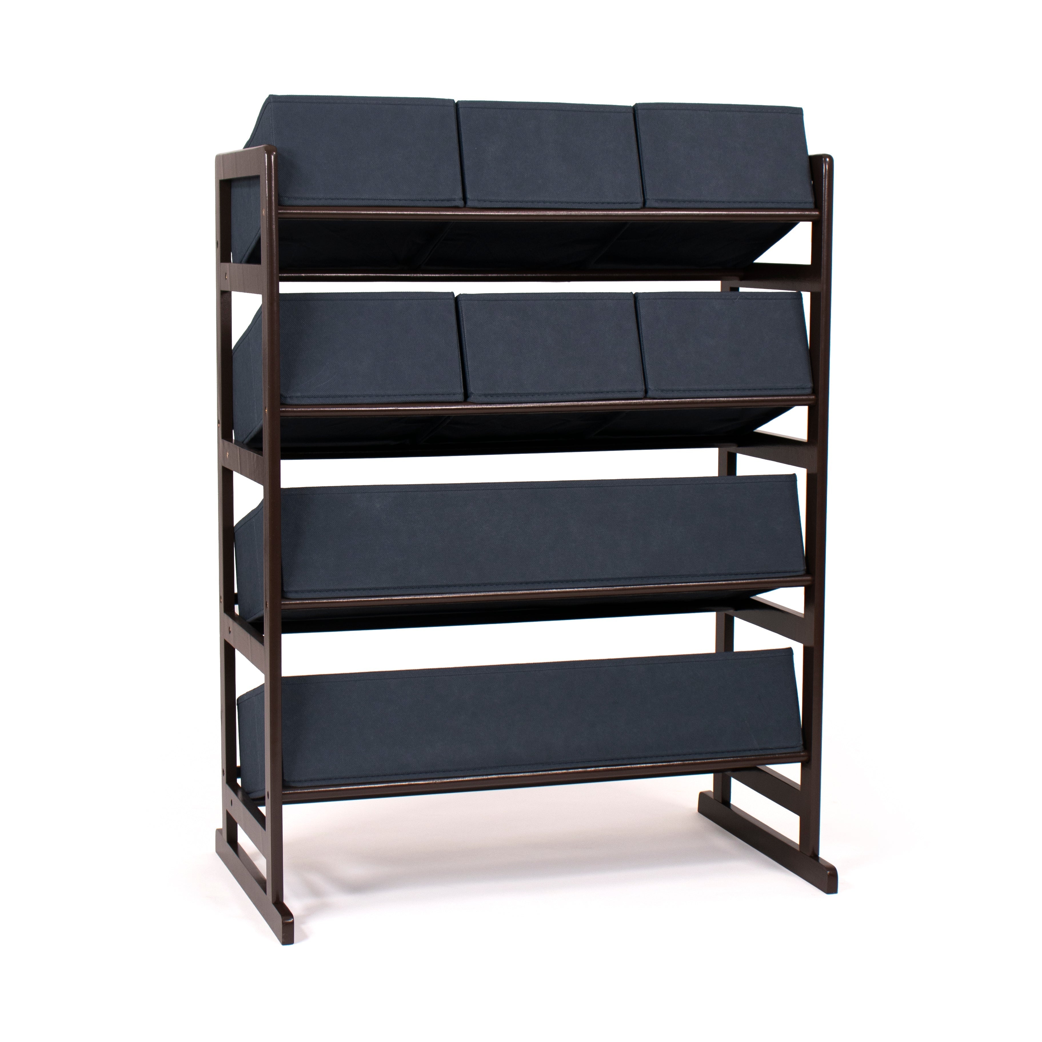 Humble Crew Oslo Standard Fabric Bin Organizer, 6 Small Bins & 2 Large Bins, Dark Pine & Grey or Dark Pine & Navy