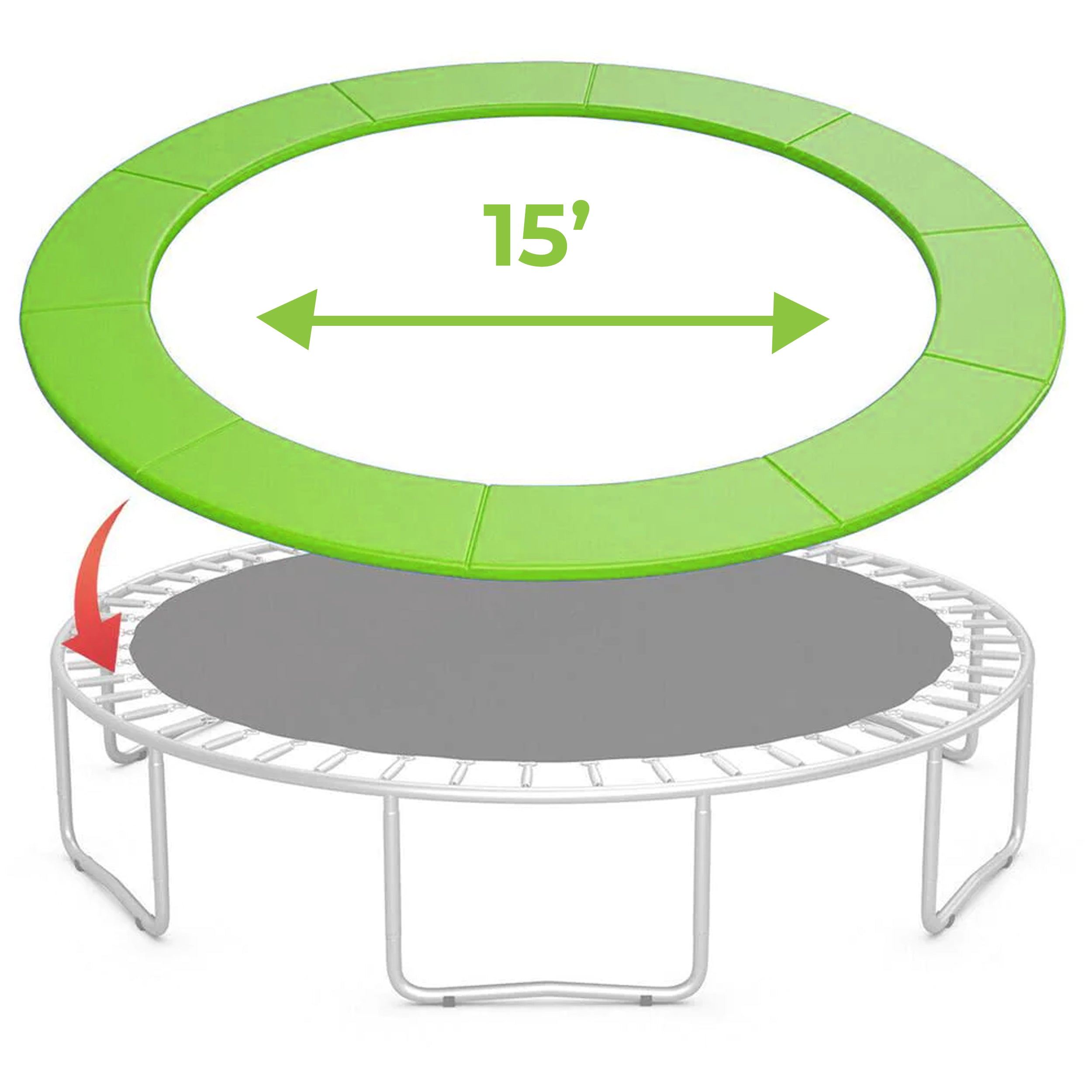 Pure Fun 15-Foot Universal Trampoline Frame Pad Replacement, Lime Green