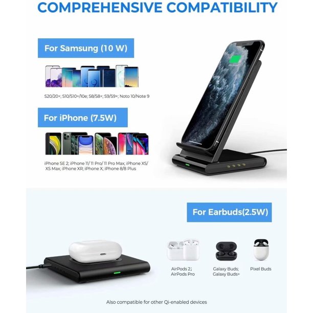 Seneo Wireless Charger, Wireless Charging Pad & Stand, Retail Box, FOB KS