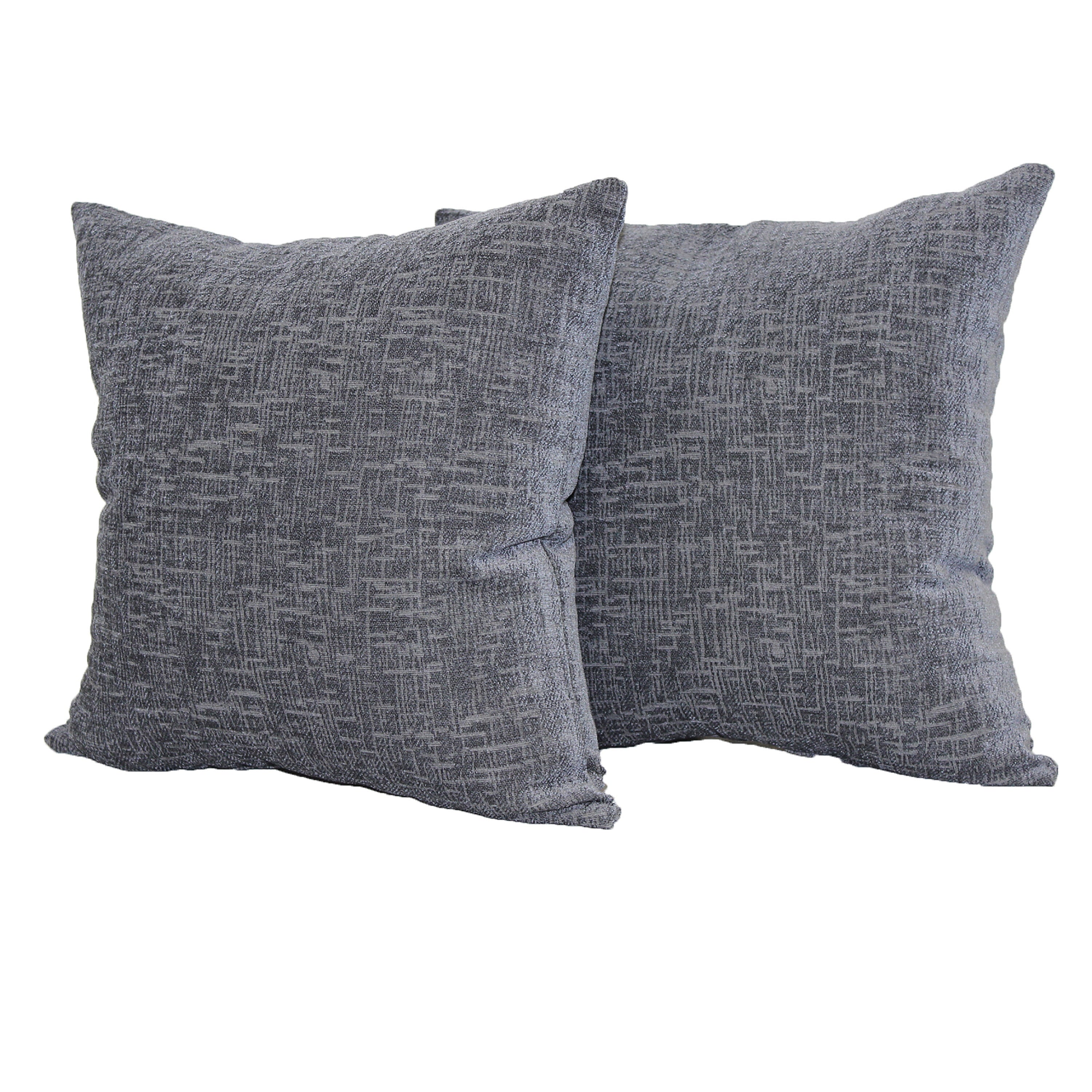 Mainstays Chenille Decorative Square Throw Pillow, 18" x 18", 2 Pack, Grey, FOB KS