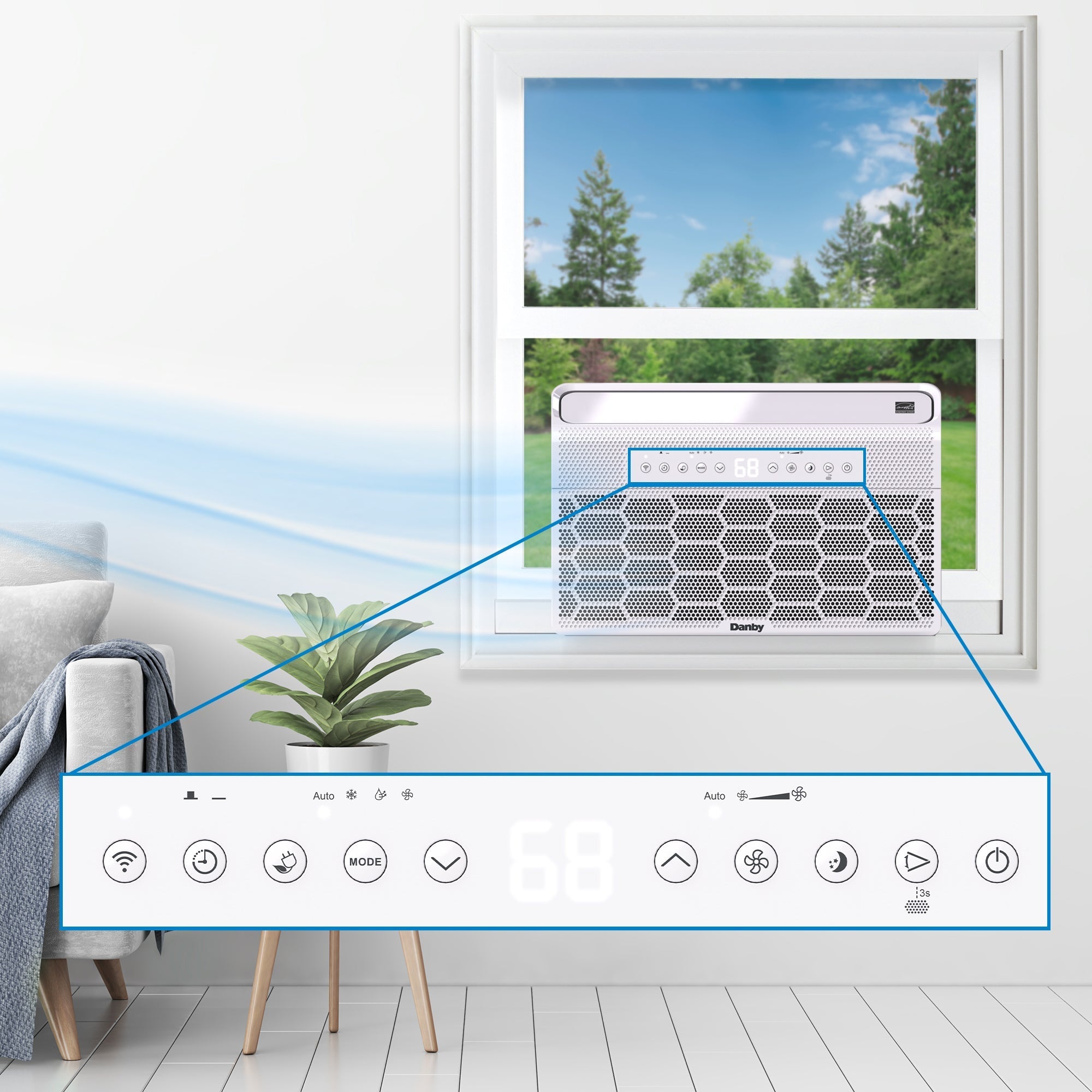 Danby DAC080B6IWDB-6 8,000 BTU U-Shaped Inverter Window Air Conditioner-Factory Refurbished