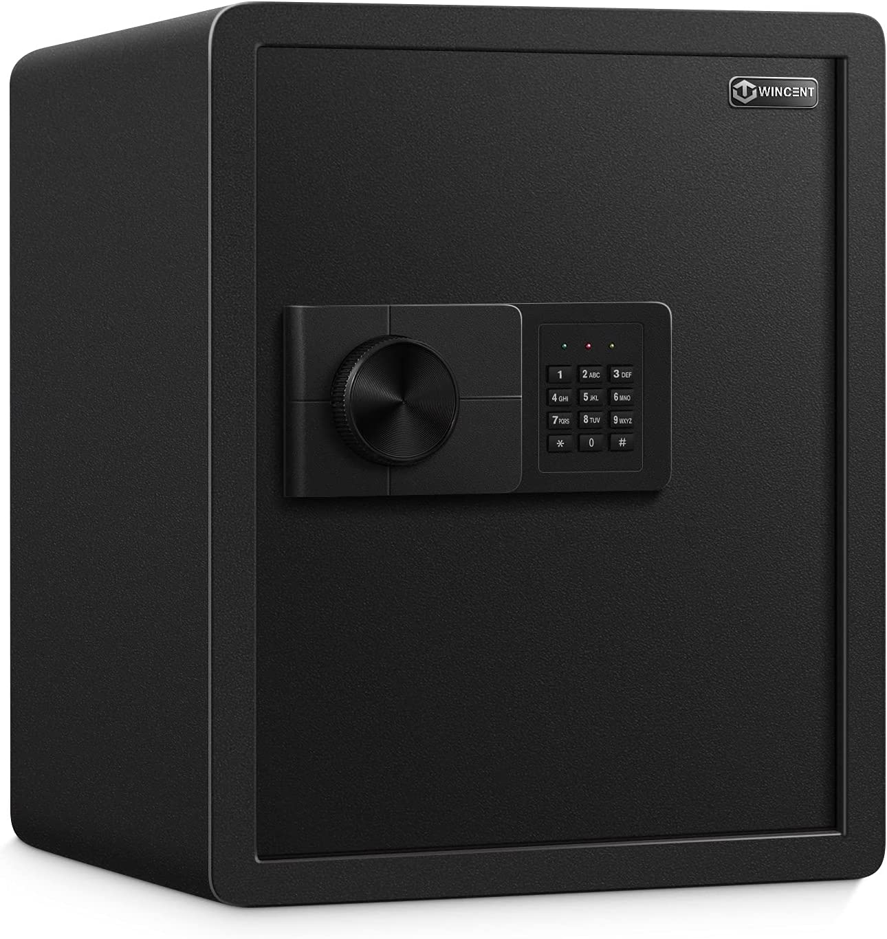 WINCENT Home Security Safe with Programmable Keypad Steel Safe Lock Box with Alarm System & Emergency Key for Office Home Hotel Gun Passport Money Valuables 1.5 Cubic Feet