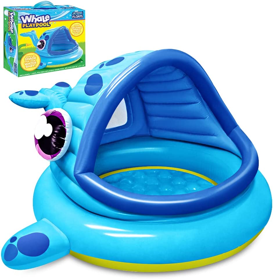 JOYIN Whale Baby Pool Shade Beach Tent Kiddie Pool Play Tent (54 x 56 x 28) for Summer Blow Up Pool, Swim Party Toys, Infants and Young Fun Beach Lounge Pit.