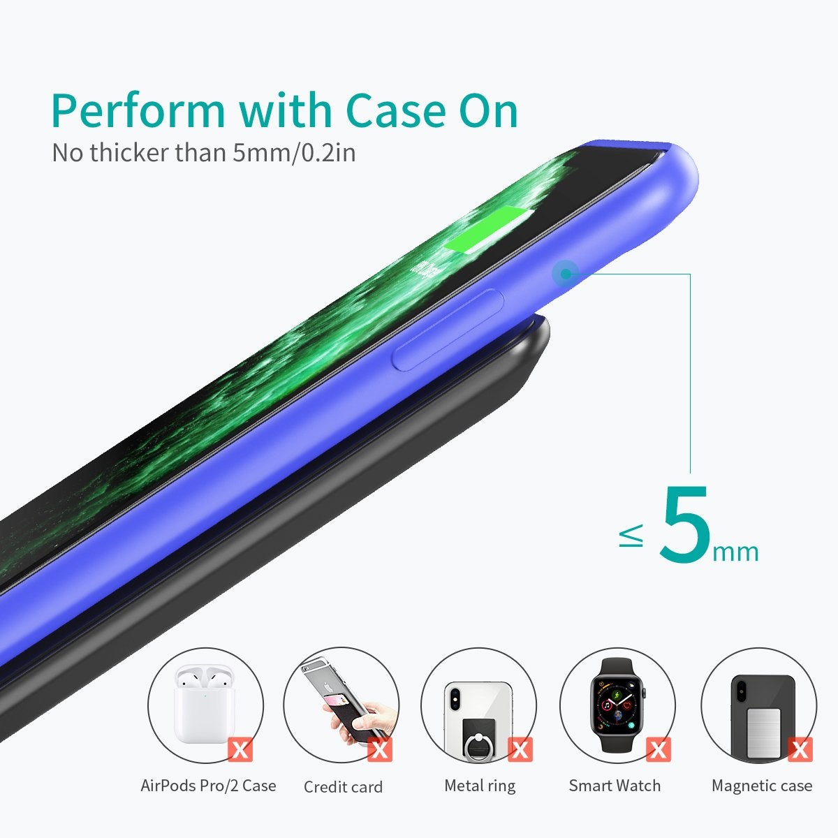 CHOETECH Fast Wireless Charging Stands, Stand and Pad Pack, 10W, Qi-Certified, FOB KS