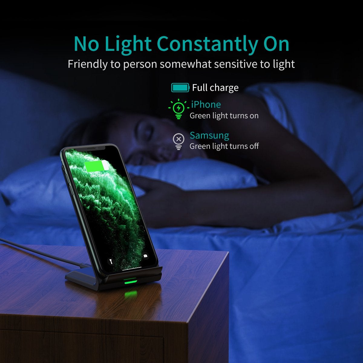 CHOETECH Fast Wireless Charging Stands, Stand and Pad Pack, 10W, Qi-Certified, FOB KS