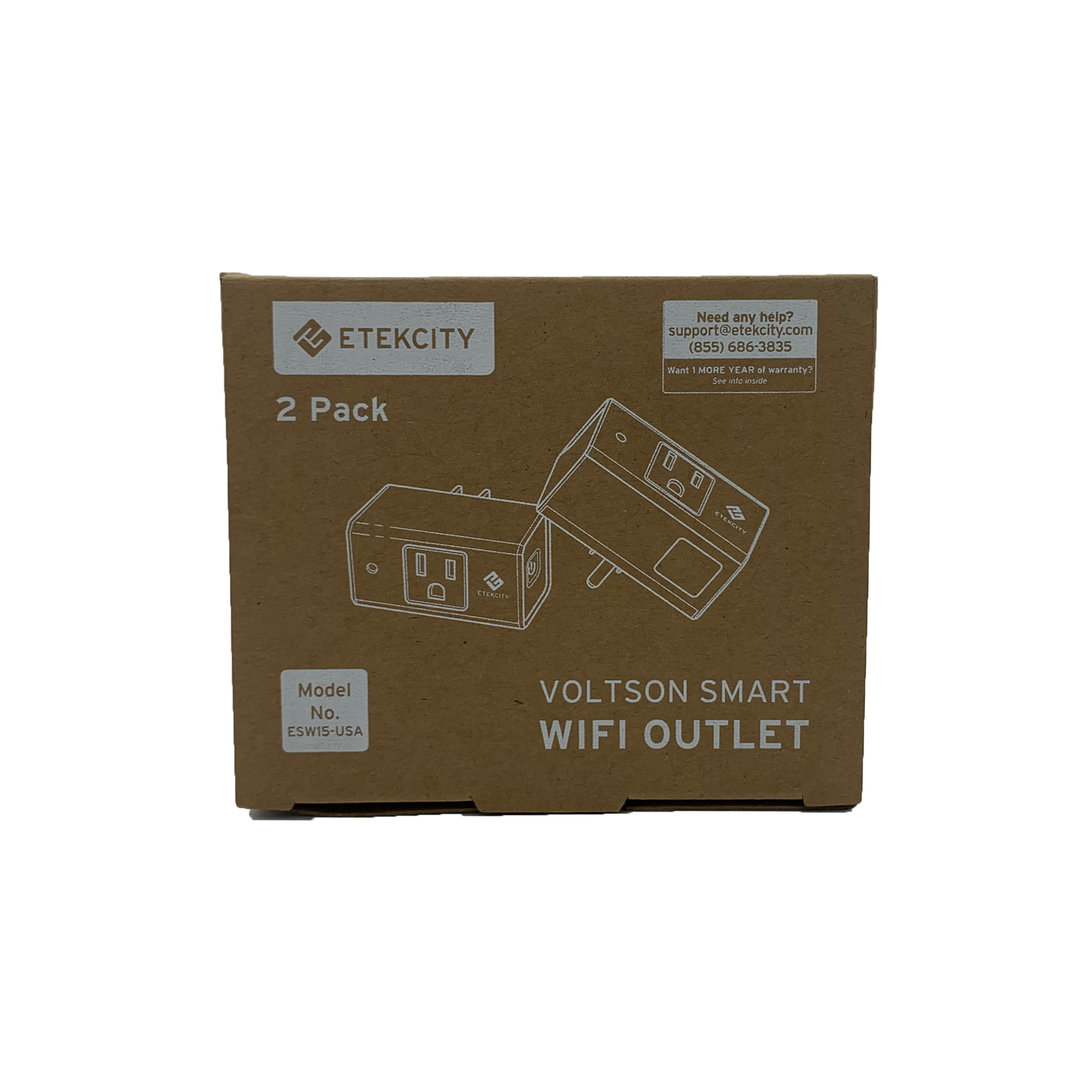 Etekcity WiFi Energy Monitoring Smart Plug (2-Pack), FOB KS