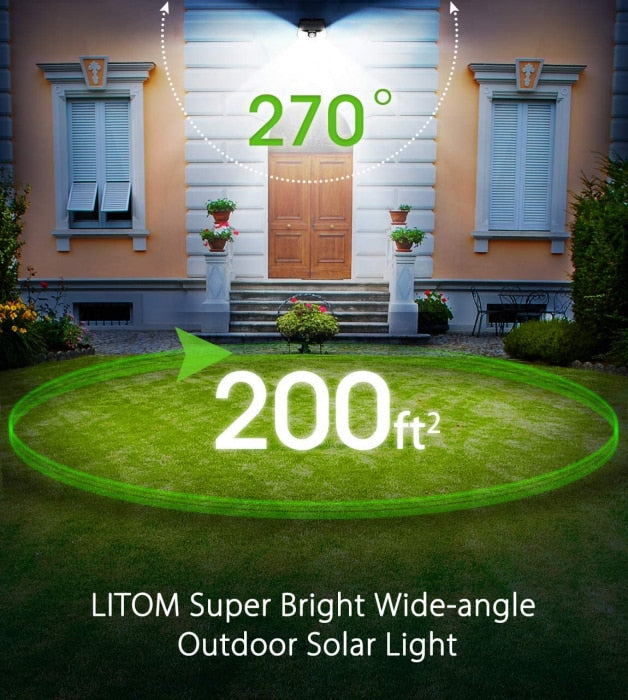 Litom Solar Lamps Exterior, Wall, With motion sensor, 6,66 W, 3,7 V, IP65 Pack of 4, FOB KS