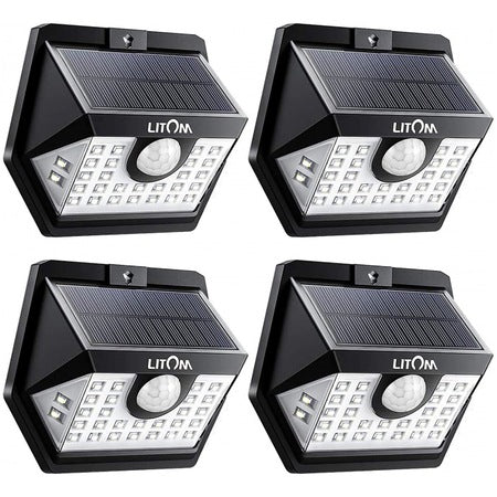 Litom Solar Lamps Exterior, Wall, With motion sensor, 6,66 W, 3,7 V, IP65 Pack of 4, FOB KS