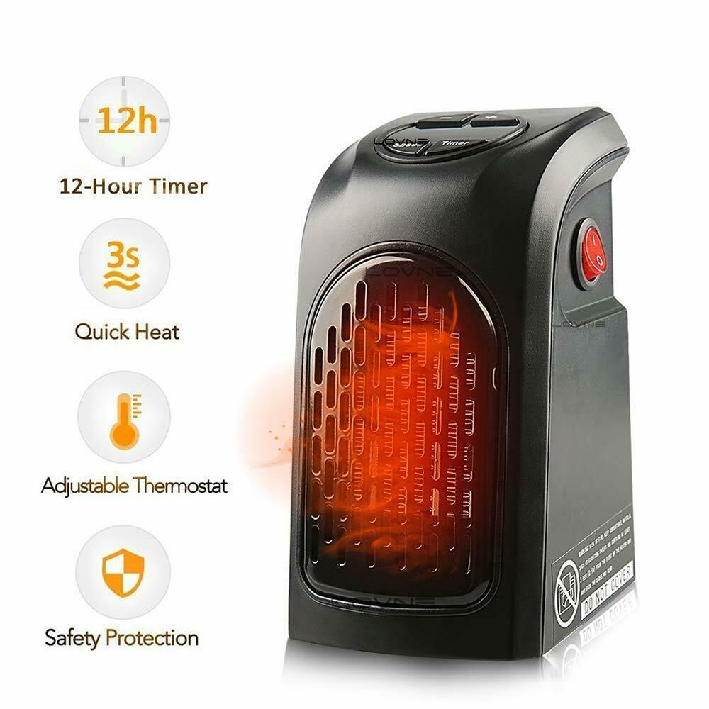 Warm-Living 400W Personal Digital Programmable Plugin Heater With Remote,  Black, FOB KS