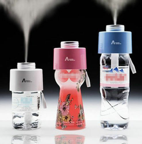 Portable USB Humidifier Moist Mister Air Cleaner White, Blue, and Pink, FOB KS
