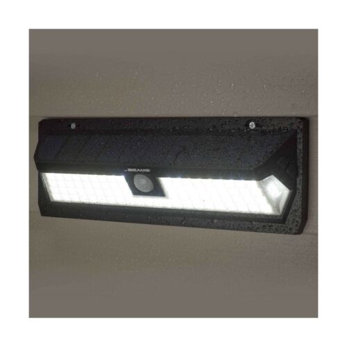 Mr. Beams 120-Degree 445-Lumen Black Solar LED Outdoor Motion-Activated Flood Light, FOB KS