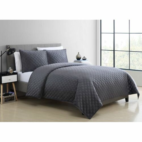 VCNY Home Solid Mink Quilt Full/ Queen Grey, FOB KS
