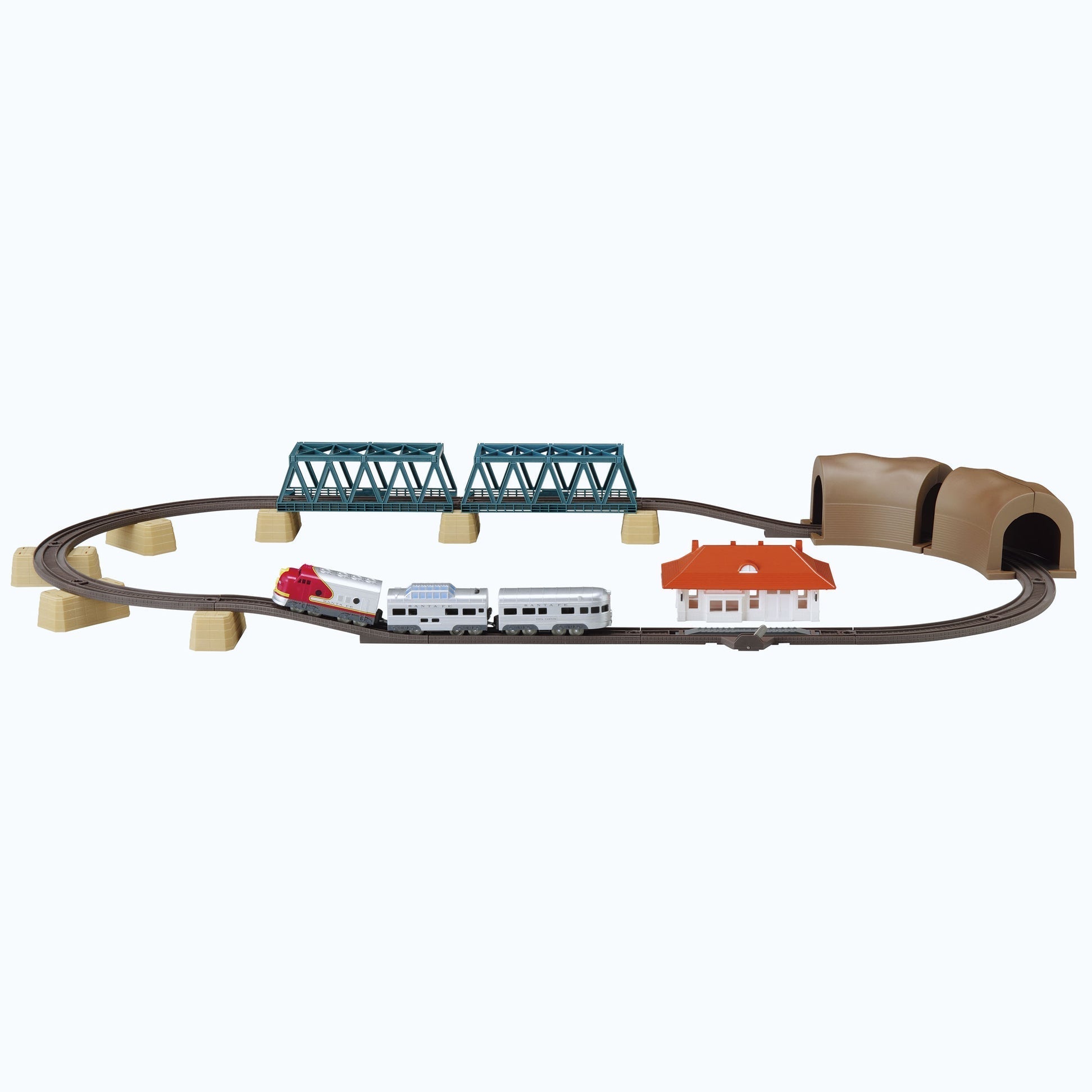 LEC World Train Series 1950s Santa Fe F7 Super Chief Train Set, FOB KS